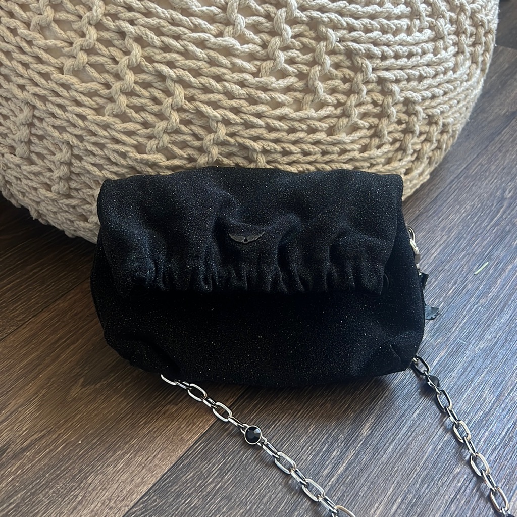 Zadig & Voltaire Rockyssime Glitter Bag - Black